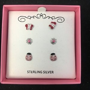 2 for $10 Sterling Silver 3 Stud Earrings Set